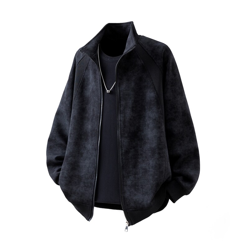 1可二开罗纹拼接脏脏灰扎染面料大码M-5XL夹克JK78083P65控98，男装夹克，星座226-2