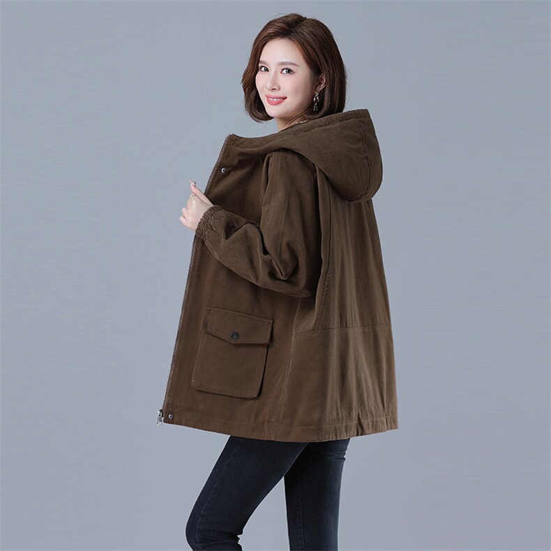 加绒加厚保暖女装派克服时尚百搭显瘦外套舒适羊绒材质适合秋冬季节穿着,女装派克服,秋牧寒烟
