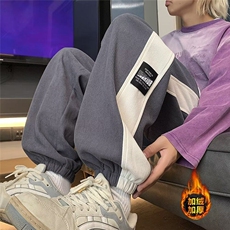休闲裤男款灯芯绒潮牌秋冬加绒运动长裤青少年学生男裤子男生WK43，男装休闲裤，星座506