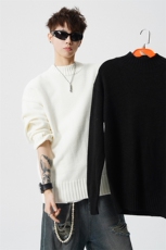 8XL-M圆领毛衣男秋冬保暖针织打底衫新款内搭上衣厚MY1218P45控68，男装T恤，电商D206-1