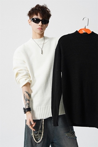 8XL-M圆领毛衣男秋冬保暖针织打底衫新款内搭上衣厚MY1218P45控68图片