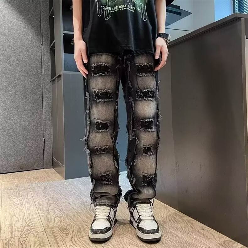 1506-1/K52181/P55复古美式印花脏染微喇cleanfit潮男女牛仔裤,男装牛仔裤,星座1506-1