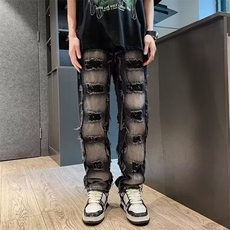 1506-1/K52181/P55复古美式印花脏染微喇cleanfit潮男女牛仔裤，男装牛仔裤，星座1506-1