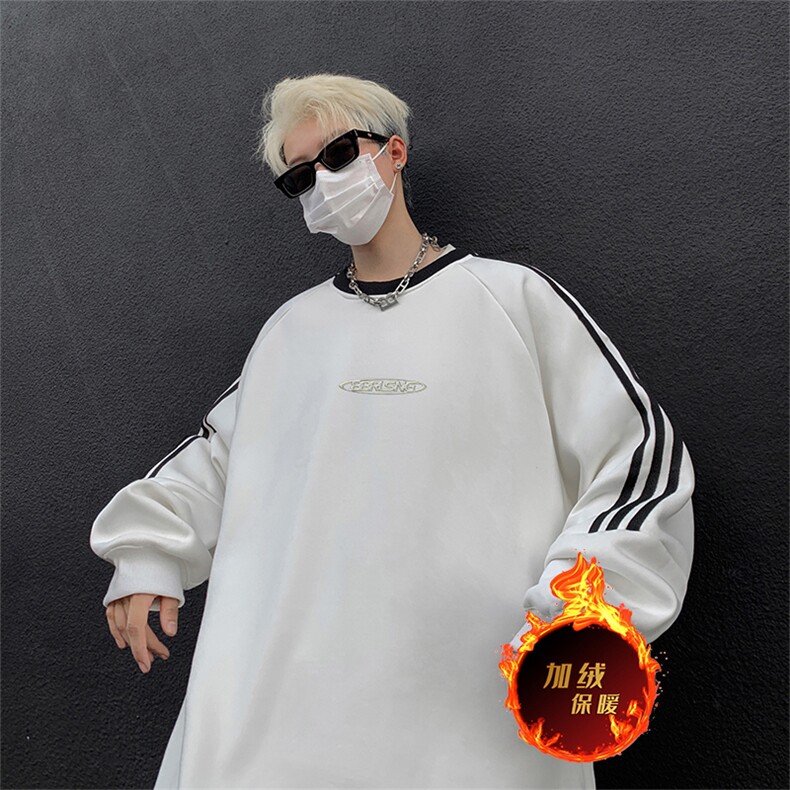 抖音得物供货 提供视频 秋冬重磅美式宽松织带圆领卫衣0309图片