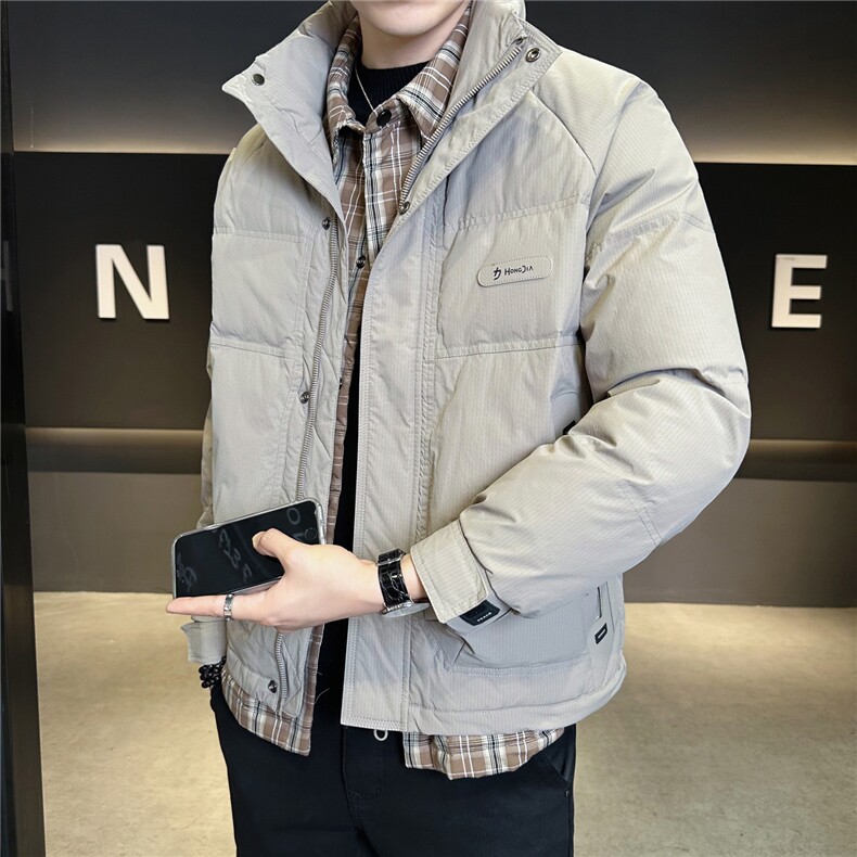 86852-M-3XL-P215-标50绒店主风个性冬季男士休闲假两件羽绒服,男装羽绒服,电商B255