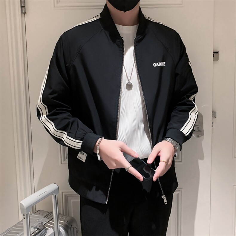 2025新款棒球服外套男春季立领条纹夹克上衣 A313-1-901-P105图片