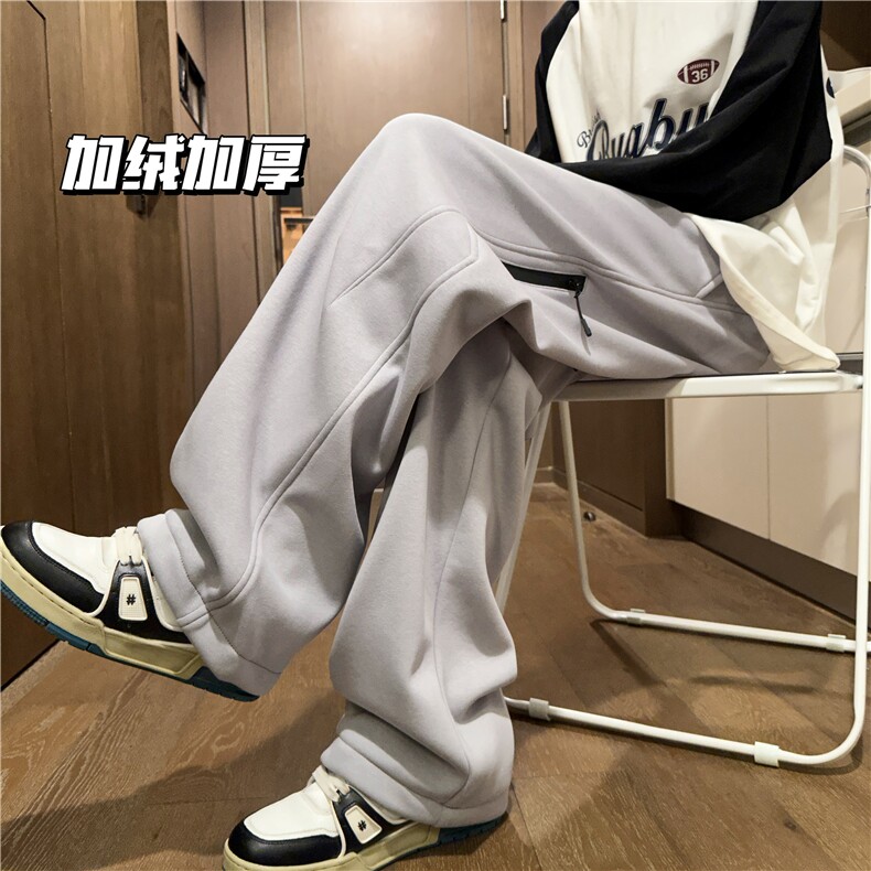 A749-特P45加绒加厚华棉卫裤弯刀运动裤保暖休闲裤3,男装休闲裤,电商B335