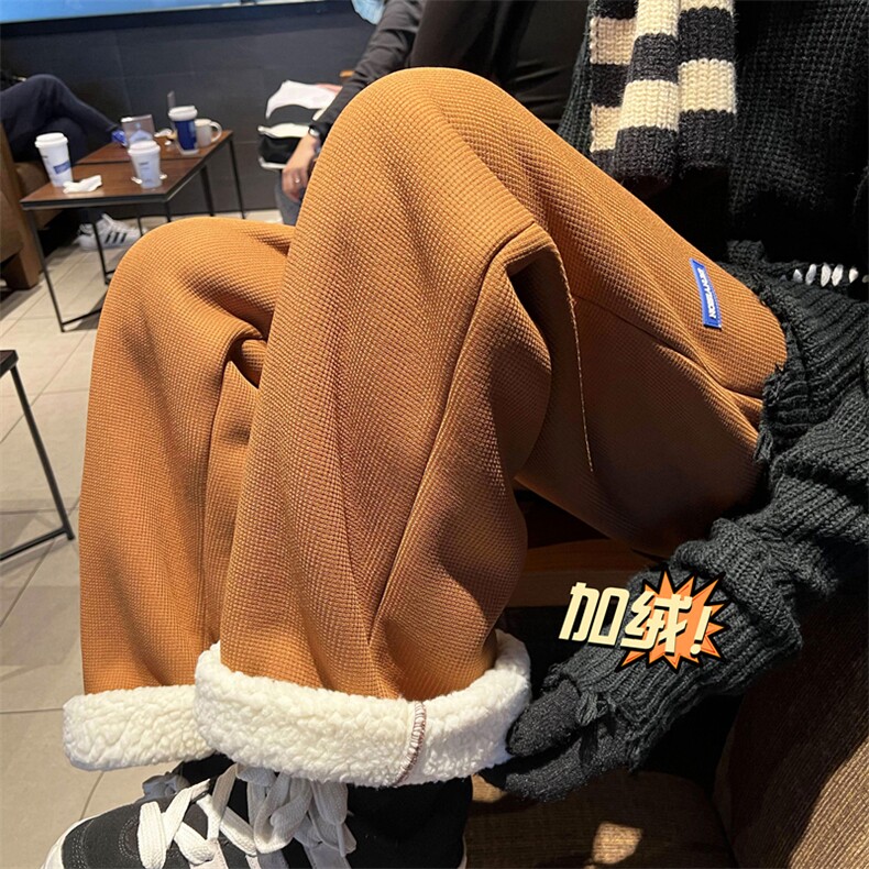 XZ616冬季新款华夫格羊羔毛加绒加厚休闲裤TY447P65控78,男装休闲裤,星座512A（原616）