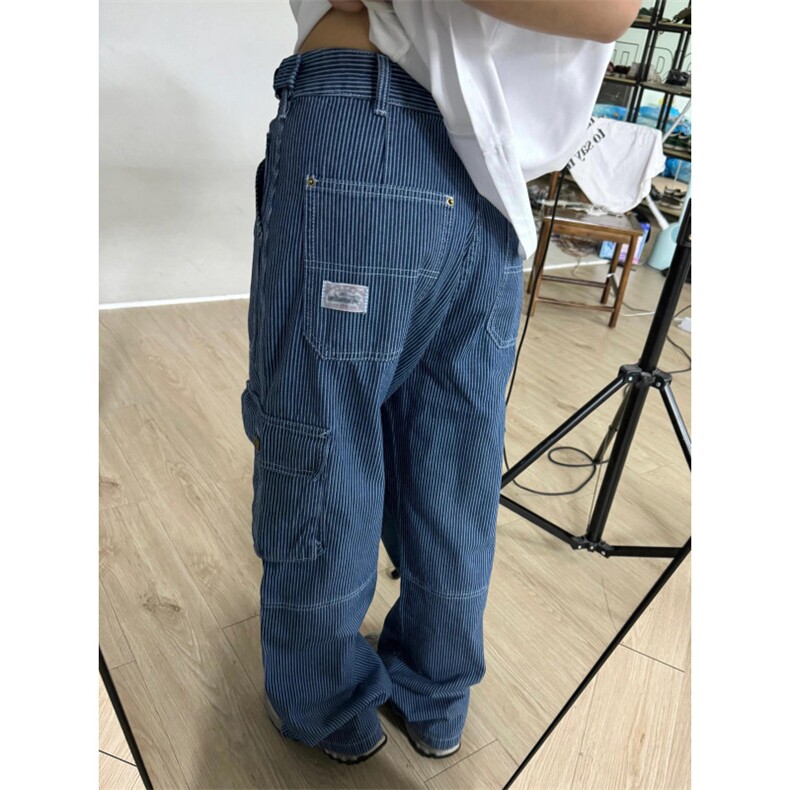 【网图有货】条纹工装牛仔男款夏季美式复古裤子KZ23CC-特P58,男装工装外套,星座1007（原301D）