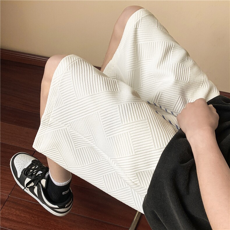 街头宽松格纹休闲短裤男女篮球运动松紧腰抽绳裤子K8392-特价P26,男装牛仔裤,电商A007
