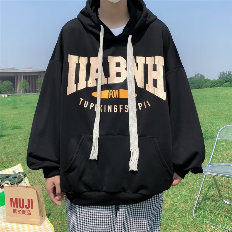 韩版潮流宽松百搭连帽上衣服卫衣男春秋ins潮印花外套W3810-P38,男装卫衣,星座512-2