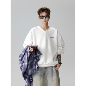 刺绣v领卫衣男 cp120-特p40图片