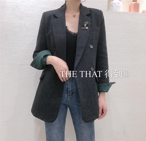 秋冬羊毛呢料西服外套图片