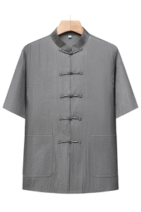 风唐装棉麻短袖衬衫套装男士夏装太极服宽松套装TRA303-P110图片