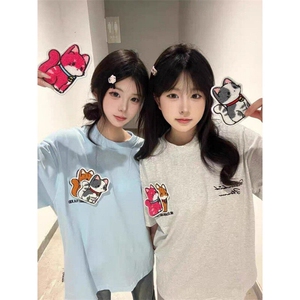 【有货】BK915CC-特P38 小猫刺绣魔术贴短袖T恤男女夏季图片
