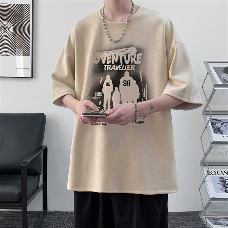 麂皮绒短袖t恤男大码半袖男大皂风JD82374-P25,男装T恤,电商A040