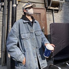 牛仔外套男春秋复古痞帅工装休闲夹克青少年百搭上衣JK08927-P58，男装夹克，星座308B-1