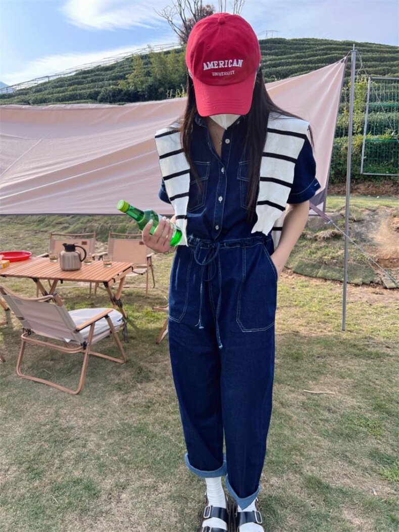 复古水洗牛仔连体裤，女装连体裤，cosette(4F)