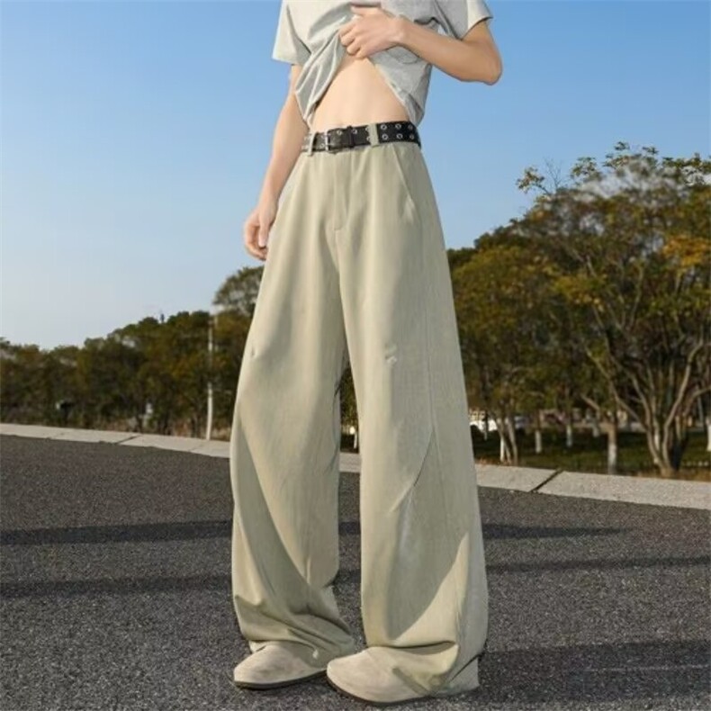 美式复古阔腿牛仔裤女2025新款显瘦高腰宽松直筒拖地长裤，男装牛仔裤，星座506A