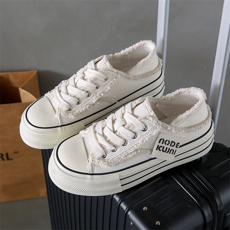 帆布鞋女2024夏季新款学生韩版ins百搭厚底板鞋春秋休闲鞋，女鞋帆布鞋，电商A223