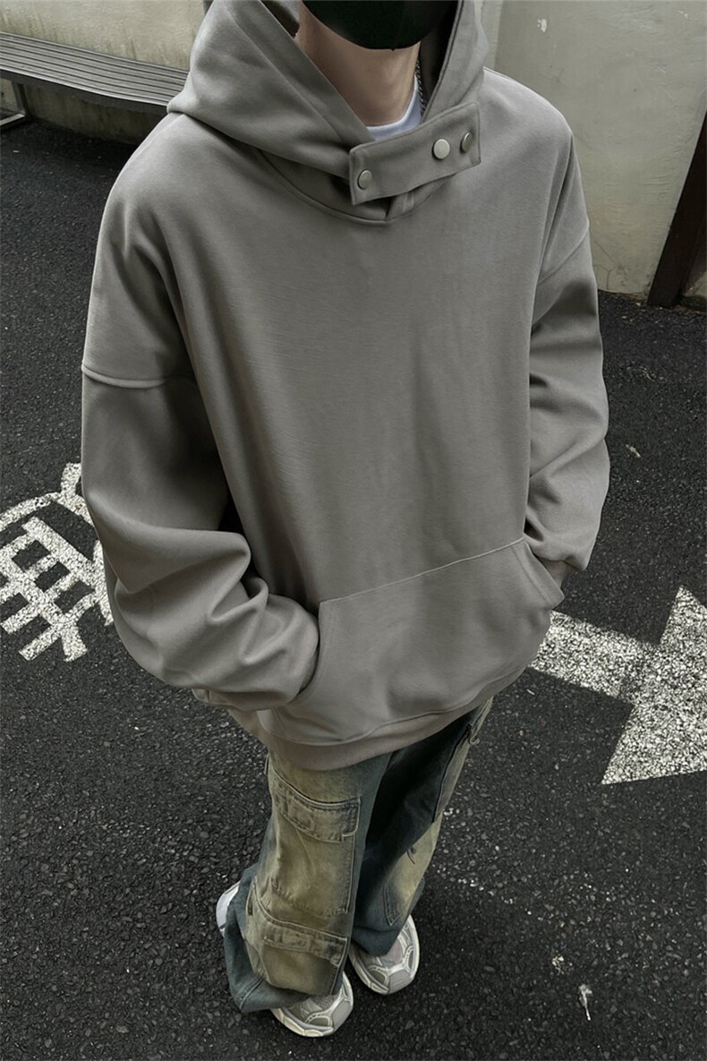 春秋400克高克重星空呢料纯色贴布连帽套头卫衣大衣GW022-P65,男装卫衣,星座216(原A116)