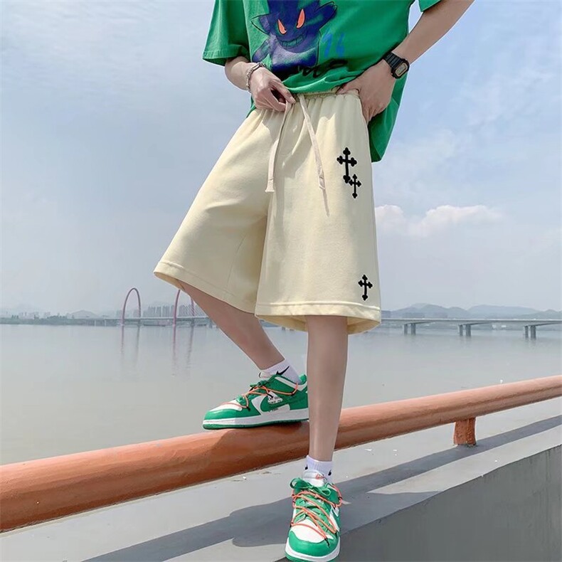夏季休闲短裤男ins潮牌纯色简约刺绣短裤K245P26,男装休闲裤,星座1116-2