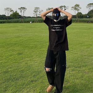 有货（版权注册）小众上衣男夏季ins纯棉t恤短袖 T1913特P23控39图片