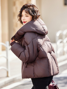 短款羽绒服女冬季2025新款宽松加厚高端洋气小个子连帽面包服外套图片