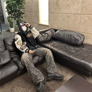 JK180-P39 美式高街vibe棒球服男款秋季痞帅光明会之眼刺绣夹克图片