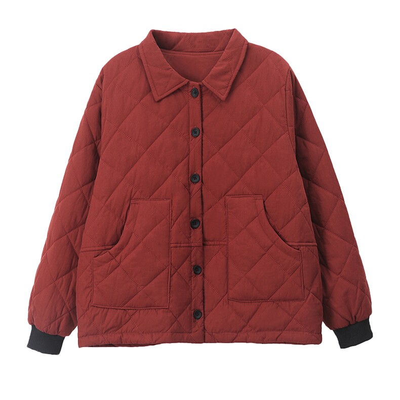 棉服女短款2024年新款秋冬轻薄棉服时尚菱格小棉袄夹棉外套,女装棉衣/棉服,涵誉