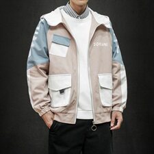 秋季男士外套2021新款韩版潮流休闲衣服宽松工装夹克DS936T，男装夹克，电商A102