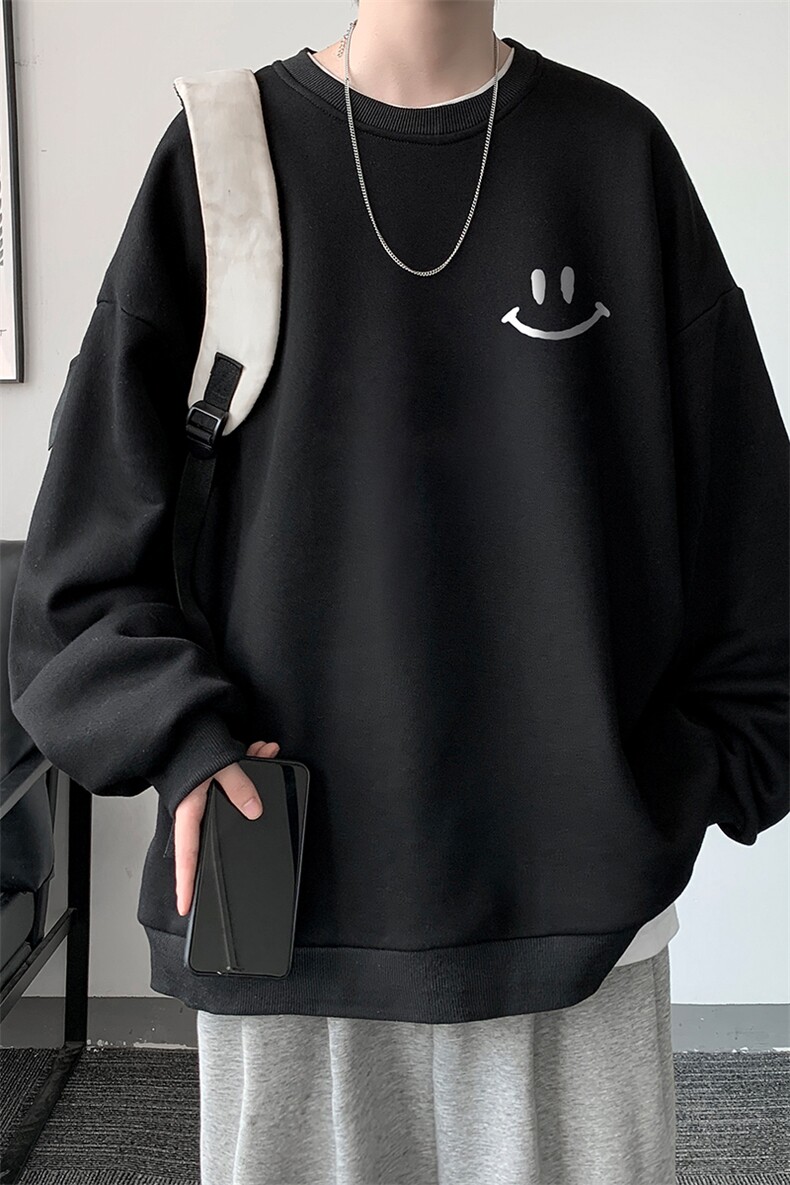 圆领卫衣男大码加厚加绒长袖t恤男S6204-P28加绒款-P33,男装卫衣,电商A040