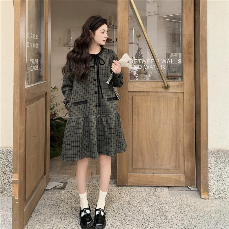 【新款】学院风格子春装连衣裙2C327-6603P160控248,女装连衣裙,2C327
