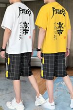 夏季男士短袖t恤套装纯棉半袖休闲韩版潮流帅气一套DS785T，男装T恤，电商A102