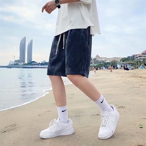 新款潮流韩风休闲五分裤ins宽松港风灯芯绒短裤潮牌DO7-P28图片