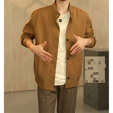 经典老钱风纯色棉制夹克，网图-A061-AJ01670-特P85，男装夹克，电商A061