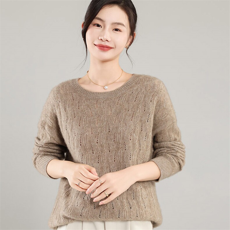 35%羊绒衫秋冬季新款舒适时尚百搭女式宽松长袖打底毛衣,女装羊绒衫,琳尚羊绒