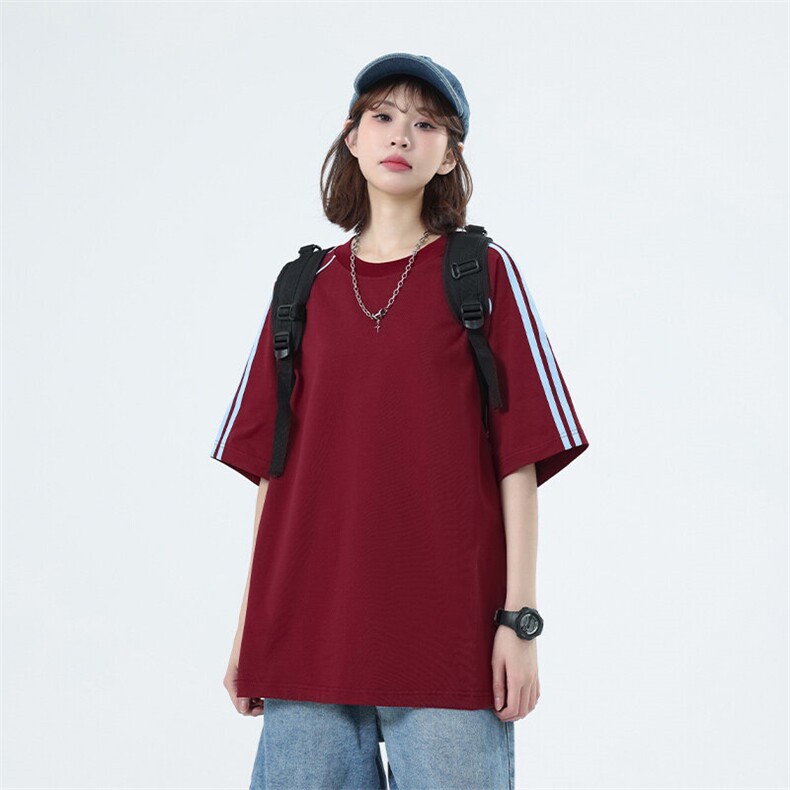 T8929-P42M-6XL280克大码撞色插肩袖美式重磅男女同款短袖T恤,男装T恤,星座109