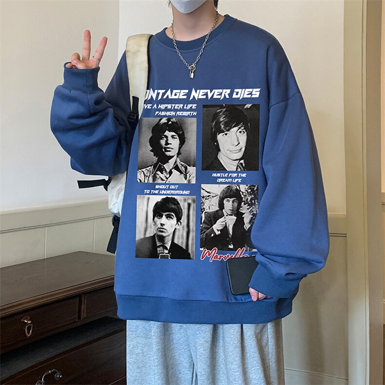 圆领卫衣男超大码胖子肥佬大号长袖t恤S6451-P28,男装卫衣,电商A040