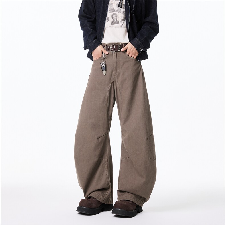 抖音品质春季新款美式高街宽松弯刀休闲裤B315-K25602-p65控88,男装休闲裤,电商B315