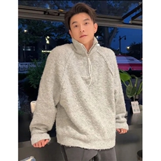 现货高品质半拉链毛衣套头慵懒风针织衫宽松羊毛衫M8700-P55，男装针织衫/毛衣，星座1212