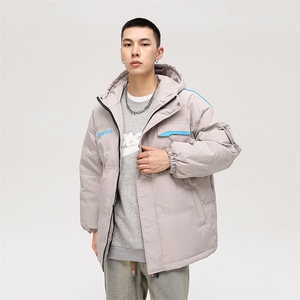 港风ins羽绒服男女同款带帽字母印花白鸭绒 Y5813-P190【特价】图片