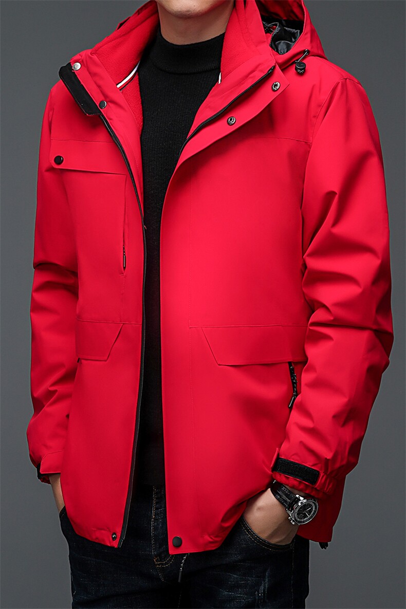 秋冬连帽男宽松加绒可脱卸内胆冲锋衣外套户外运动服BSN3009-P175,男装棉衣,星座1105-3