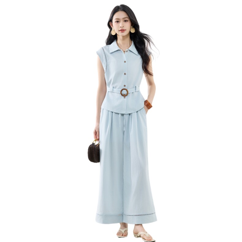 优雅淑女风两件套2026年夏季修身显瘦套装女,女装套装/套裙,梦芯尔
