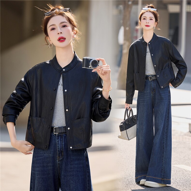 【春季女装新款】2026大量现货时尚舒适百搭短款皮衣外套,女装皮衣,魅衣本色