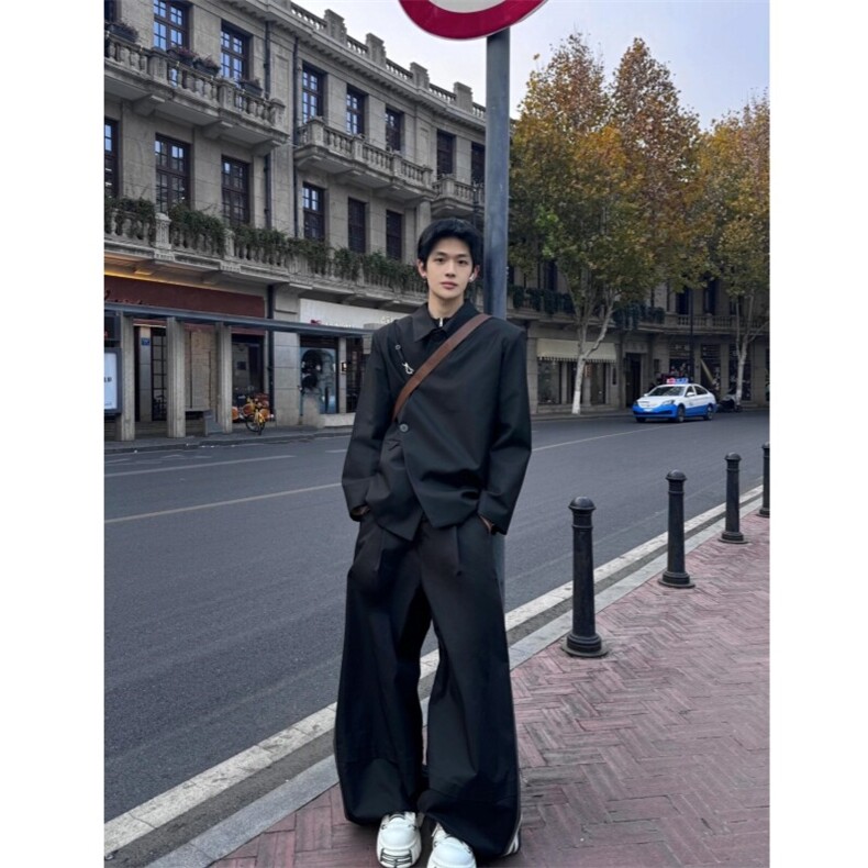 现货自制TWOWUS不对称高级感翻领小西装新中式休闲西服,男装西服,星座910A