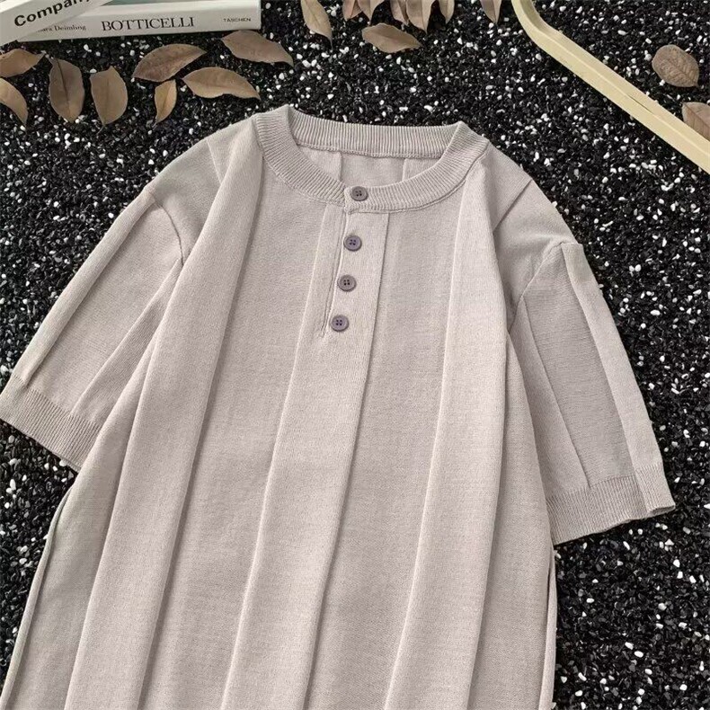 亨利领修身针织短袖T恤男士夏季新款轻熟风W960，男装T恤，星座910B