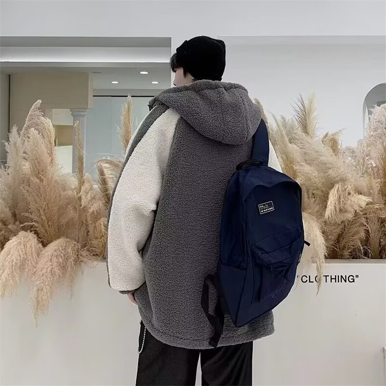 羊毛羔外套男生秋冬季潮牌韩版宽松羊羔毛棉服潮流百搭W25/P48,男装棉衣,星座506