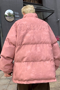 港风PU皮复古做旧设计钢印棉衣男MY77096P130控198抖控228图片
