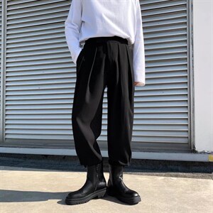 哈伦裤魔术贴束脚裤ins抖音网红搭配马丁靴的裤子K2993P35图片